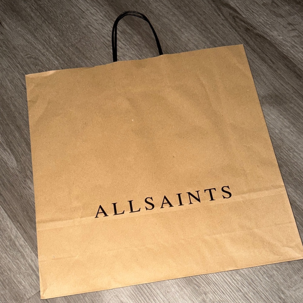 AllSaints Brown Paper Shopping Bag